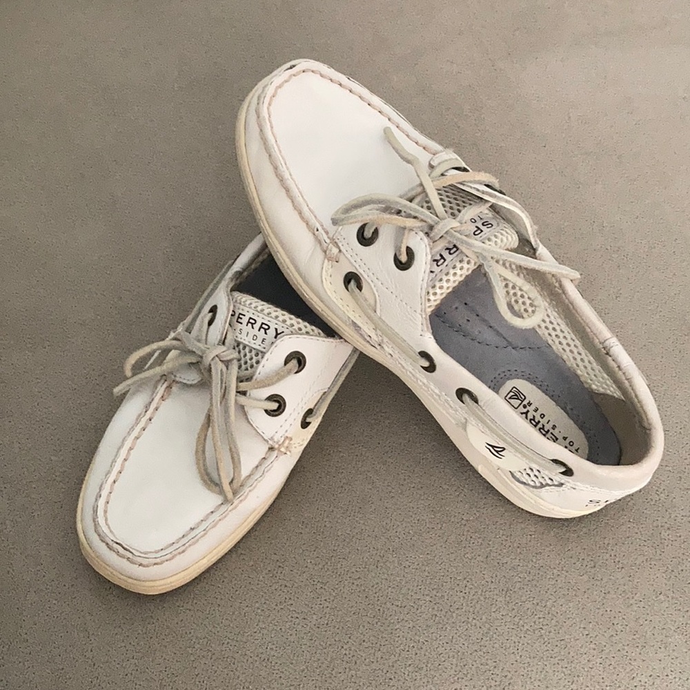 SPERRY White leather Top-slider